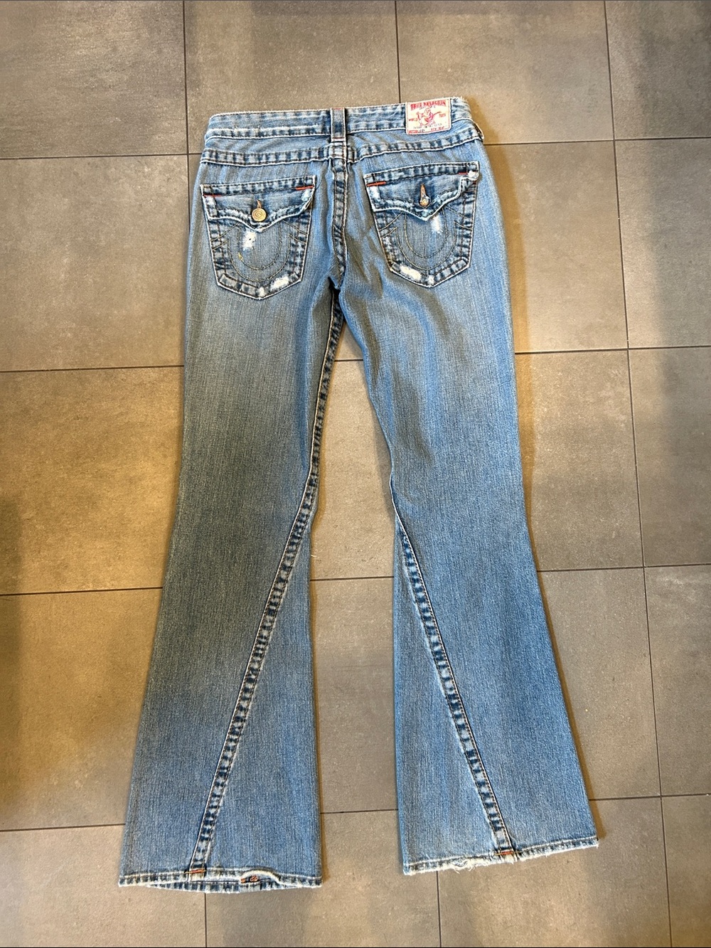 True Religion Distressed, Flare ,Low Rise Joey Jeans - Picture 12 of 13